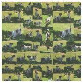 Fox Terrier Foto Collage, Stoff (Nahaufnahme)