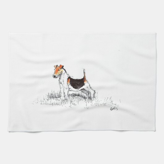 Fox Terrier Geschirrtuch (Horizontal)