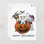 Fox Terrier Halloween Postkarte (Vorne/Hinten)