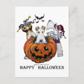 Fox Terrier Halloween Postkarte (Vorderseite)