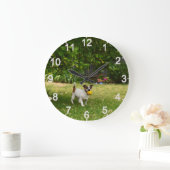 Fox Terrier Happy Days, Wall Clock Große Wanduhr (Zuhause)