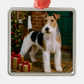 Fox Terrier Holiday Ornament Aus Metall