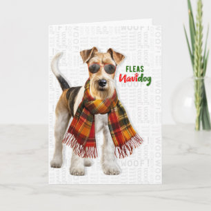 Fox Terrier Hund Lustige Flöhe Navidog Weihnachten