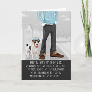 Fox Terrier Hund und Papa Lustiger Vatertag Feiertagskarte
