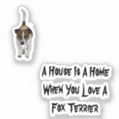 Fox Terrier, Liebe ist Logo, Aufkleber (Vorderseite)
