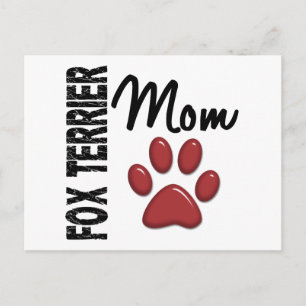 Fox Terrier Mama 2 Postkarte