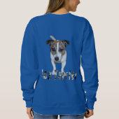 Fox Terrier mit Logo, Ladys Blue Sweatshirt (Rückseite)