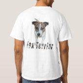 Fox Terrier mit Logo, Mens White T - Shirt (Rückseite)