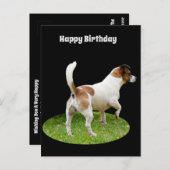 Fox Terrier on Guard Duty, Birthday Postcard Postkarte (Vorne/Hinten)