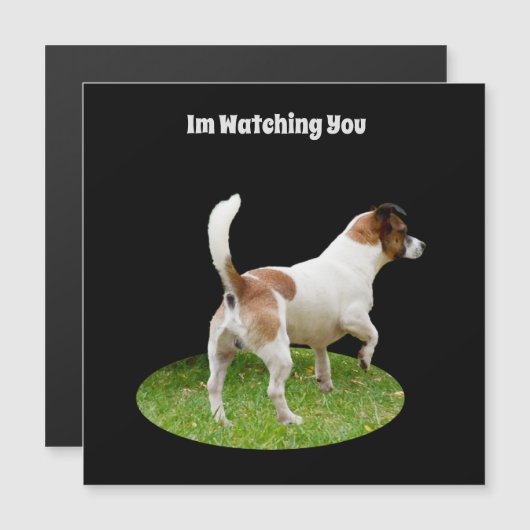 Fox Terrier on Guard Duty, Magnetkarte (Vorne/Hinten)