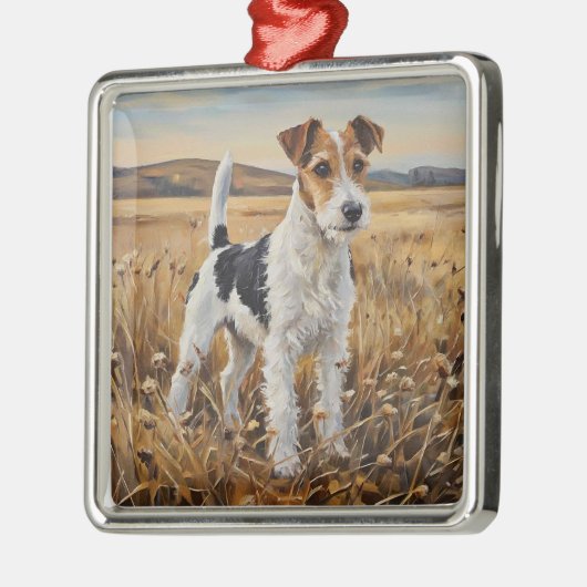 Fox Terrier Ornament Aus Metall (Links)