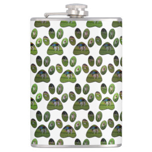 Fox Terrier Paw Prints, Hip Flask Flachmann
