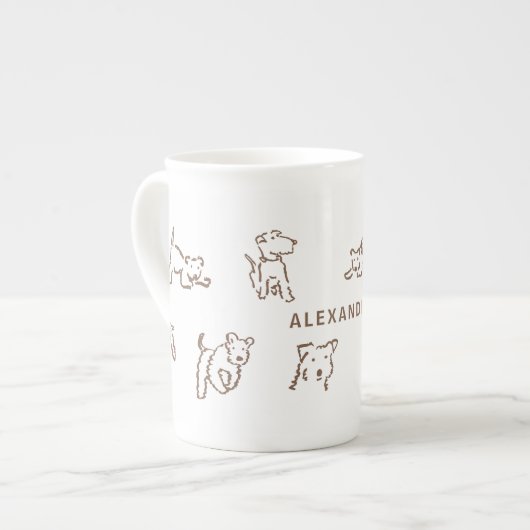 Fox Terrier Personalized Porzellantasse (Vorderseite Links)