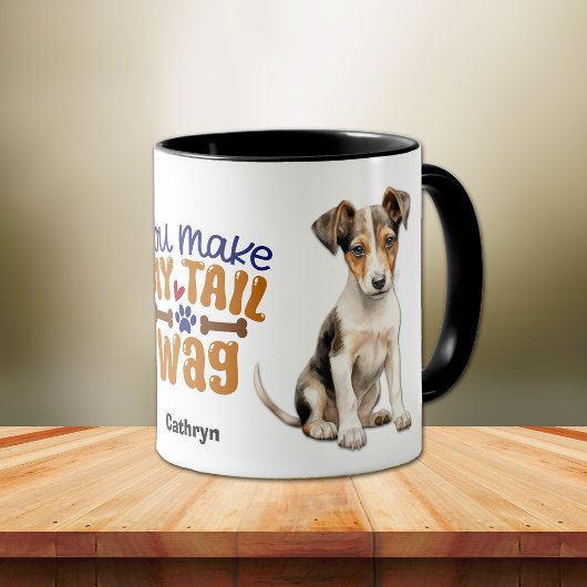 Fox Terrier Puppy macht meinen Schwanz Wag Tasse