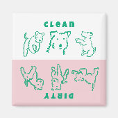 Fox Terrier Sauber Schmutzig Geschirrspüler Magnet (Vorne)