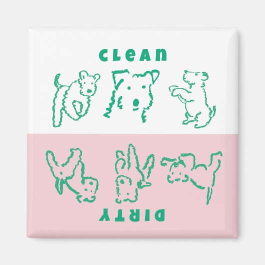 Fox Terrier Sauber Schmutzig Geschirrspüler Magnet (Vorne)