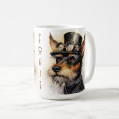 Fox Terrier Steampunk Hund Kaffeetasse (VorderseiteRechts)