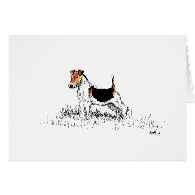 Fox Terrier stehend stolz (Vorderseite (Horizontal))