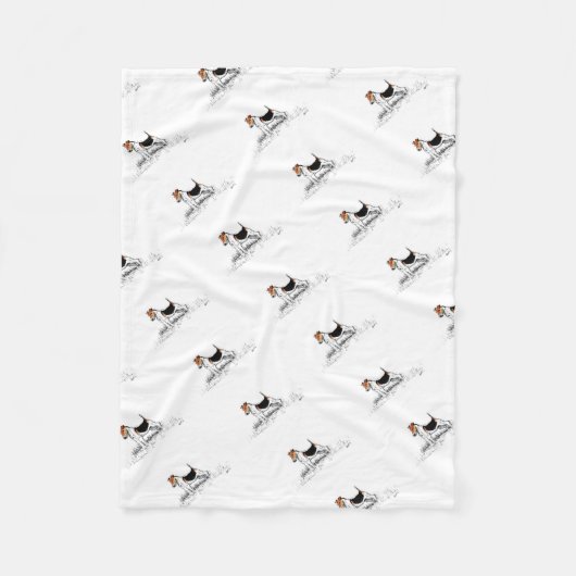 Fox Terrier stehend stolz Fleecedecke (Vorderseite)