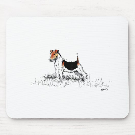 Fox Terrier stehend stolz Mousepad (Vorne)