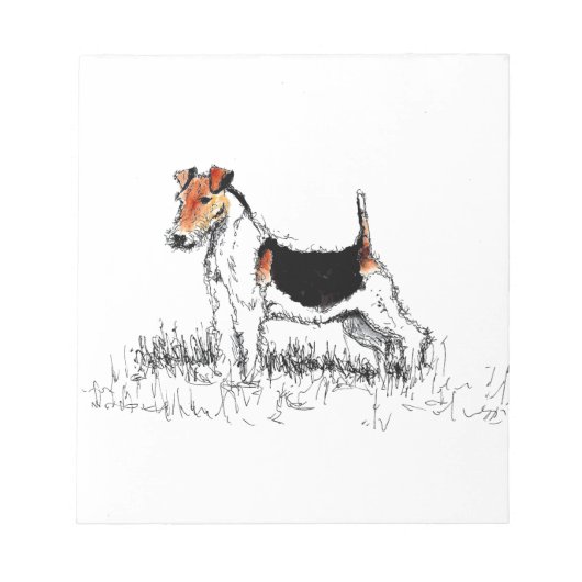 Fox Terrier stehend stolz Notizblock (Vorderseite)