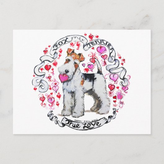 Fox Terrier Sweetheart Postkarte (Vorderseite)