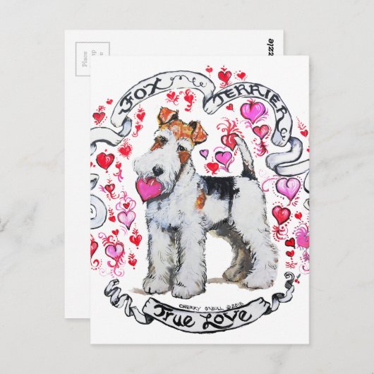 Fox Terrier Sweetheart Postkarte (Vorne/Hinten)