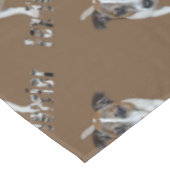 Fox Terrier und Fox Terrier Logo, braun Tischdecke (Schrägansicht)
