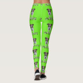 Fox Terrier und Logo, Ladys Lime Green Leggings (Rückseite)