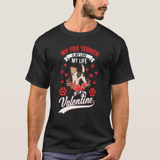 Fox Terrier Valentine's Day Wire Fox Terrier T-Shirt (Vorderseite)