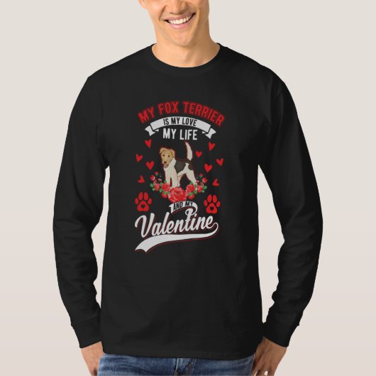 Fox Terrier Valentine's Day Wire Fox Terrier T-Shirt (Vorderseite)