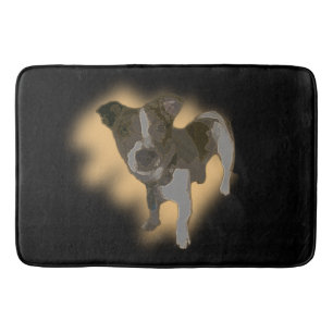 Fox Terrier Watercolor, Memory Foam Bathmat Badematte