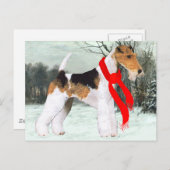 Fox Terrier Winter Postkarte (Vorne/Hinten)