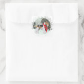 Fox Terrier Winter Quadratischer Aufkleber (Tasche)