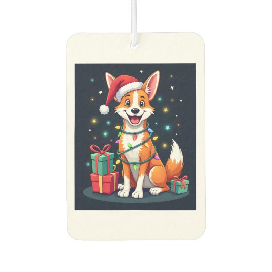 Fox Terrier Xmas Licht Santa Fox Terrier Dog Ch Autolufterfrischer (Vorderseite)
