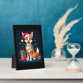 Fox Terrier Xmas Licht Santa Fox Terrier Dog Ch Fotoplatte (Seite)