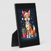 Fox Terrier Xmas Licht Santa Fox Terrier Dog Ch Fotoplatte (Seite)