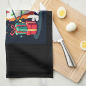 Fox Terrier Xmas Licht Santa Fox Terrier Dog Ch Geschirrtuch (Viertel Falte)