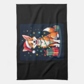 Fox Terrier Xmas Licht Santa Fox Terrier Dog Ch Geschirrtuch (Vertikal)