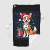 Fox Terrier Xmas Licht Santa Fox Terrier Dog Ch Golfhandtuch (Insitu)
