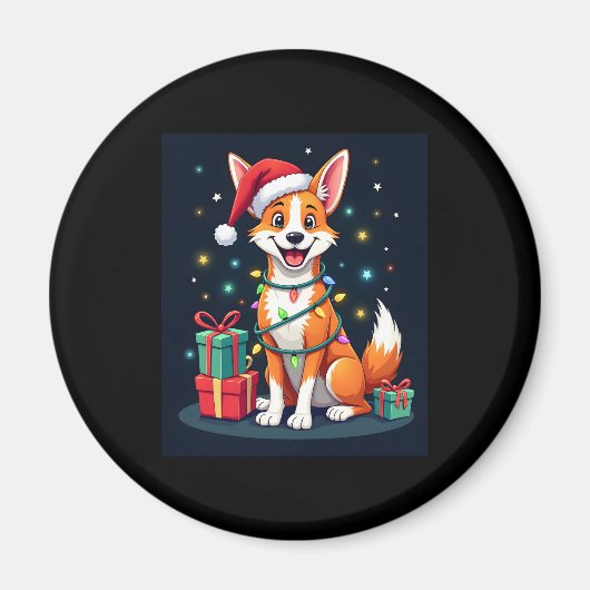 Fox Terrier Xmas Licht Santa Fox Terrier Dog Ch Magnet (Vorne)