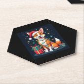 Fox Terrier Xmas Licht Santa Fox Terrier Dog Ch Untersetzer (angewinkelt)