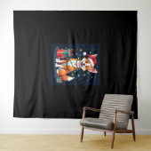 Fox Terrier Xmas Licht Santa Fox Terrier Dog Ch Wandteppich (Beispiel (Horizontal))