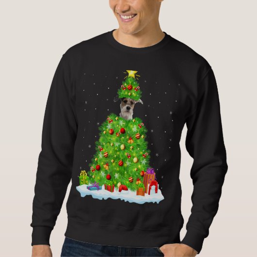 Fox Terrier Xmas Lighting Tree Funny Fox Terrier C Sweatshirt (Vorderseite)