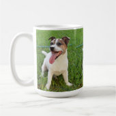 Fox Terrier, Zunge in der Wange, Kaffeetasse (Links)