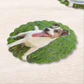 Fox Terrier, Zunge in der Wange, Untersetzer (angewinkelt)