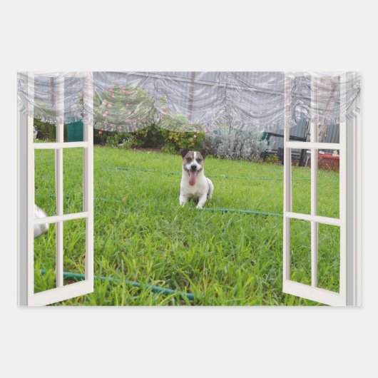 Fox Terriers, die den Garten erkunden, Geschenkpapier Set (Vorderseite 3)