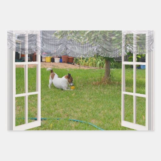 Fox Terriers, die den Garten erkunden, Geschenkpapier Set (Vorderseite 2)