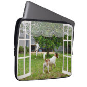 Fox Terriers spielen außerhalb meines Fensters, La Laptopschutzhülle (Vorne Rechts)
