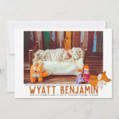 Fox Themed Birth Announctions Card Ankündigung (Vorderseite)